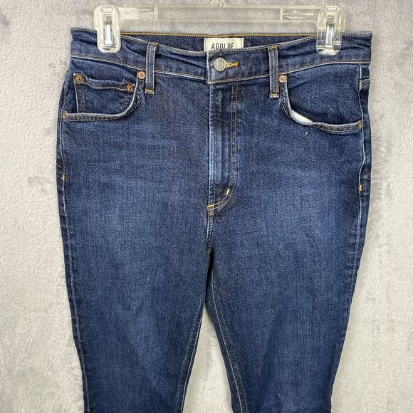 Agolde Boot Cut Jeans Dark Wash Women’s Size 28 Designer Preppy Classic Capsule - Picture 2 of 11
